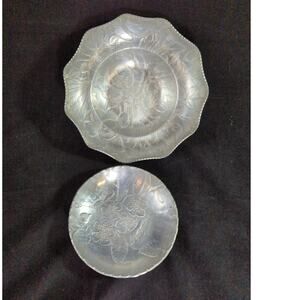 Vintage Hand Forged Aluminum Floral Bowls Wendell August, Wilson Specialties